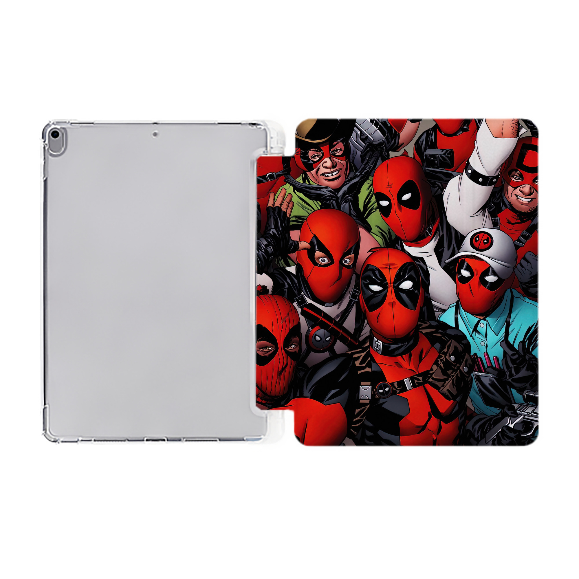 （画像用） Deadpool デッドプール IPad ケース ペン収納付き 三つ折りスタンド PUレザー×シリコン 対応機種9.5/10.5/10.9インチ